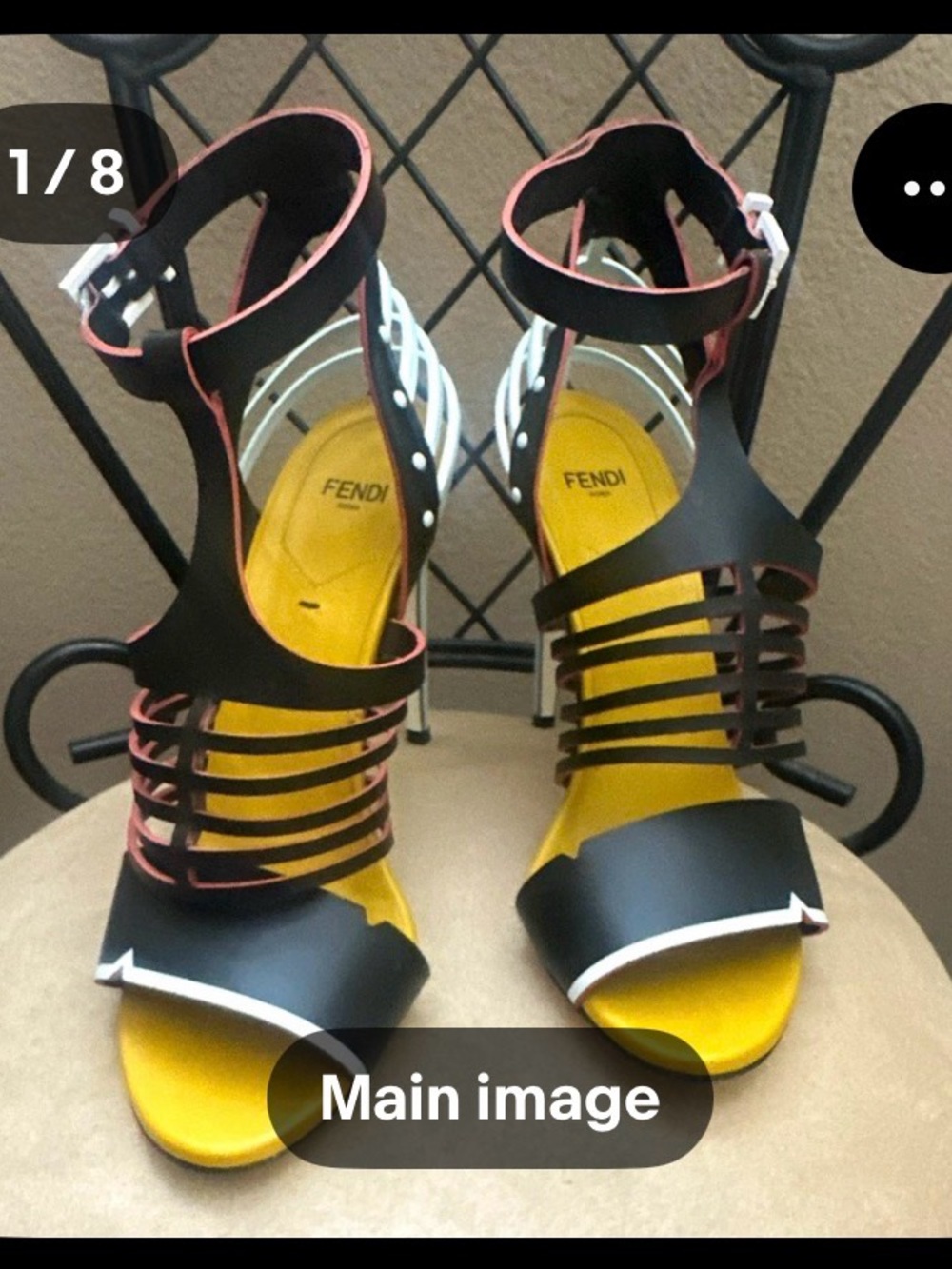 Fendi Black, Yellow & Pink Strappy High-Heel Sandals - 39